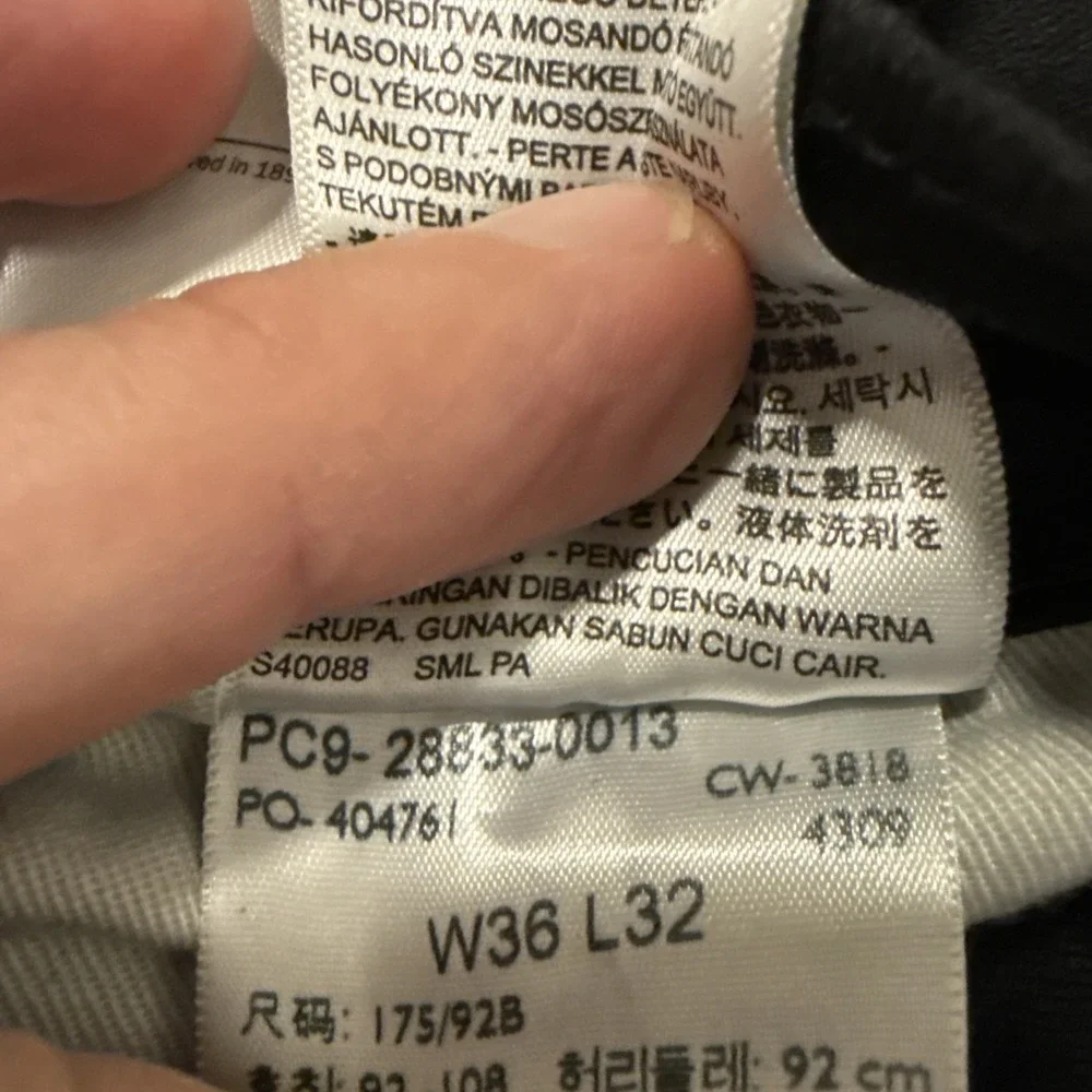 Levi's 512 Water Less Black Jeans 36 X 32 - Picture 6 of 12
